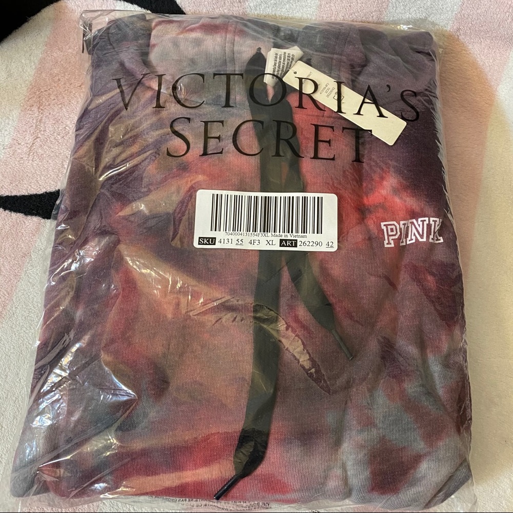 VS Pink Tie Dye Sweatshirt Hoodie Dress - Picture 3 of 4